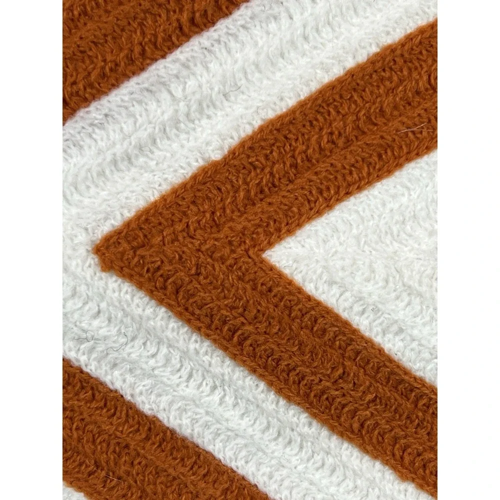 Pottery Barn Pillow Sham Chevron Knit Embroidered‎ Cottagecore Farmhouse